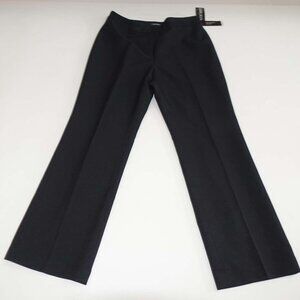 Le Suit Women's Dress Pants Size 10 Petite NWT Black High Rise Flat Front Slacks
